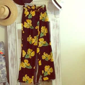 Zara Flower patterned wide pants